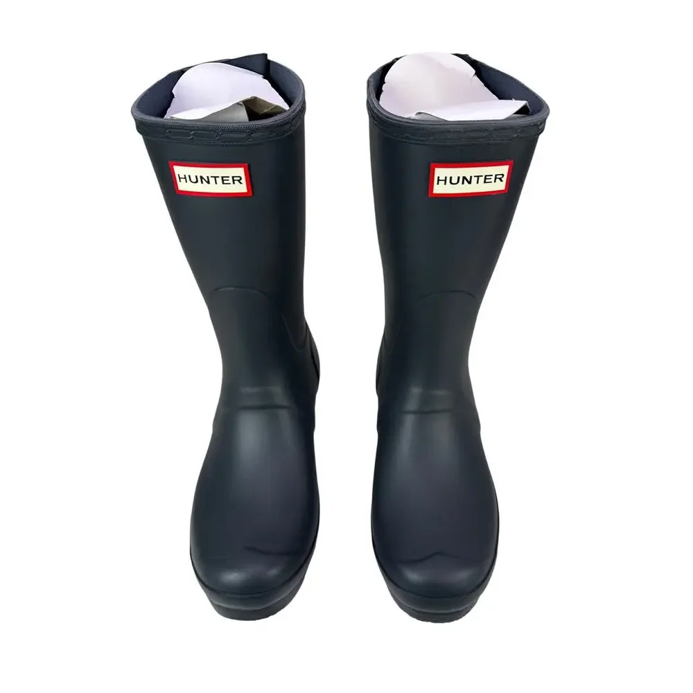 Hunter Original Short Rain Boots Womens 8 Dark Slate Rubber Adjustable‎ Buckle